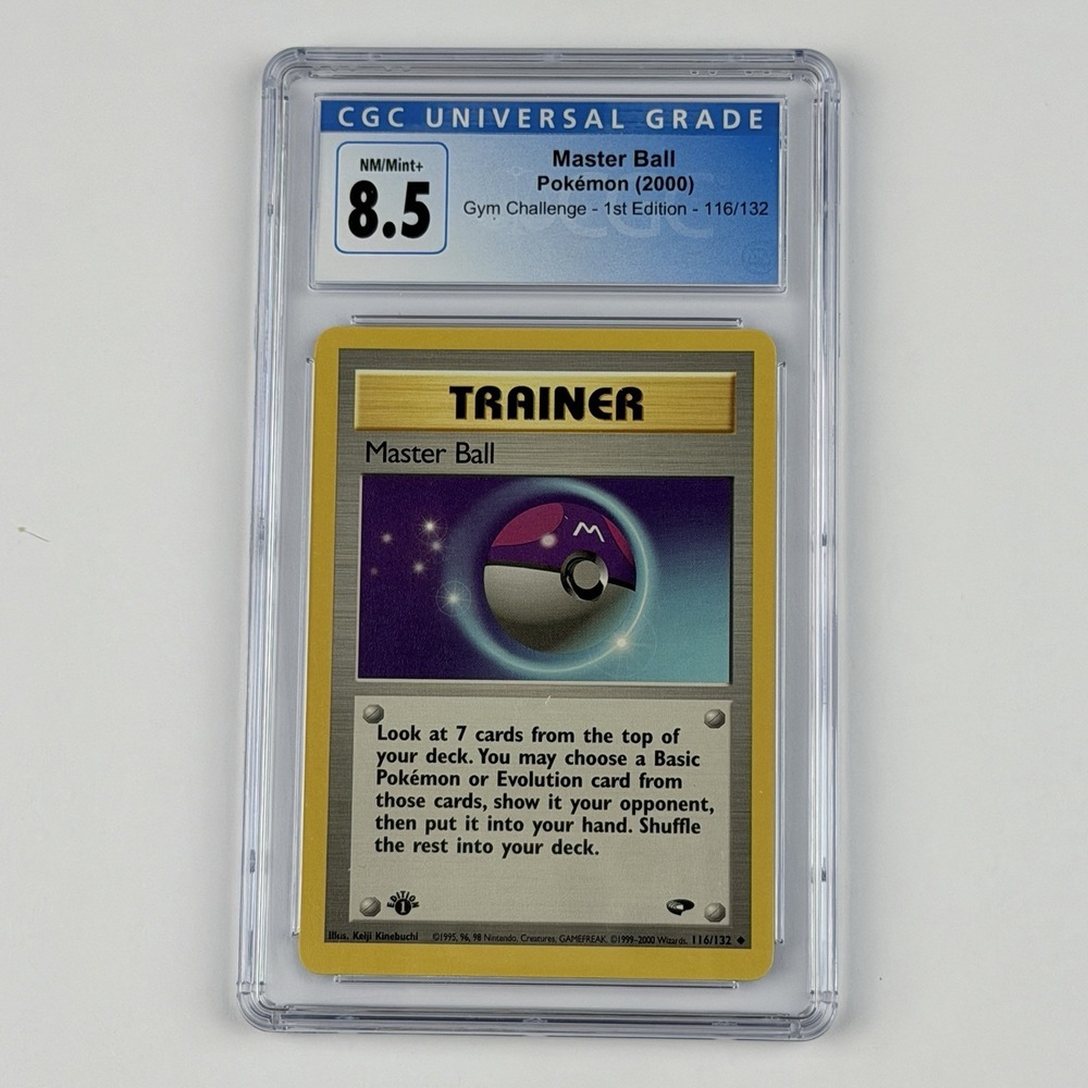 Pokemon Master Ball 116/132 1st Edition CGC 8.5 NM/Mint+ TCG Gym Challenge 2000